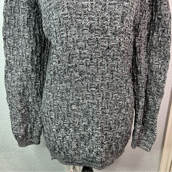 Pacsun Crew Neck Black/White Marled Pullover Side Zippers Slouch Women’s Sz L - Picture 5 of 11